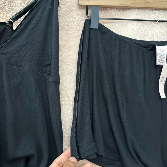 Victoria Secret‎ Ribbed Modal Velvet Trim Cami Shorts Set Black Size Medium NWT - Picture 14 of 14